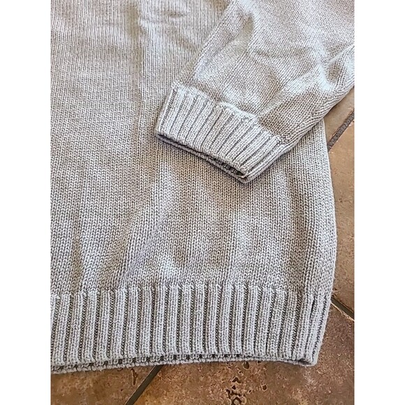 VTG Chaps Sweater Mens 2XL Gray Cable Knit Crew Neck Sweater  Preppy Big Tall - Picture 4 of 7